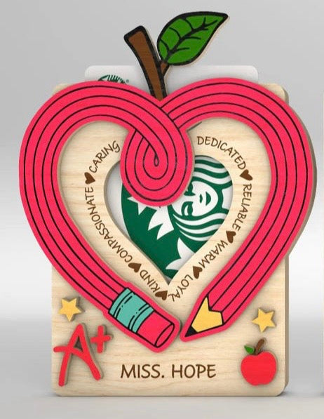 Teacher gift card holder