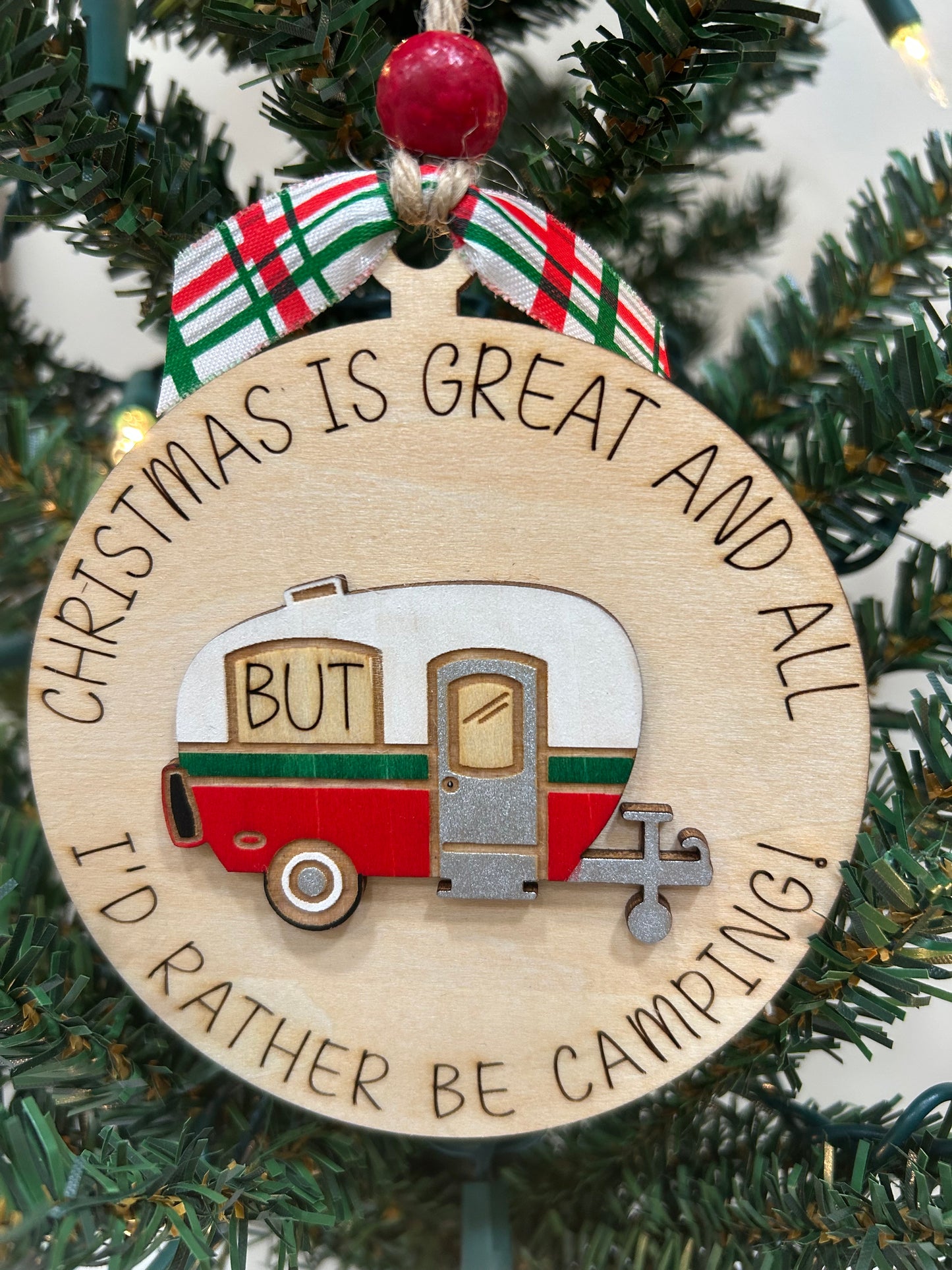 I’d rather be camping ornament