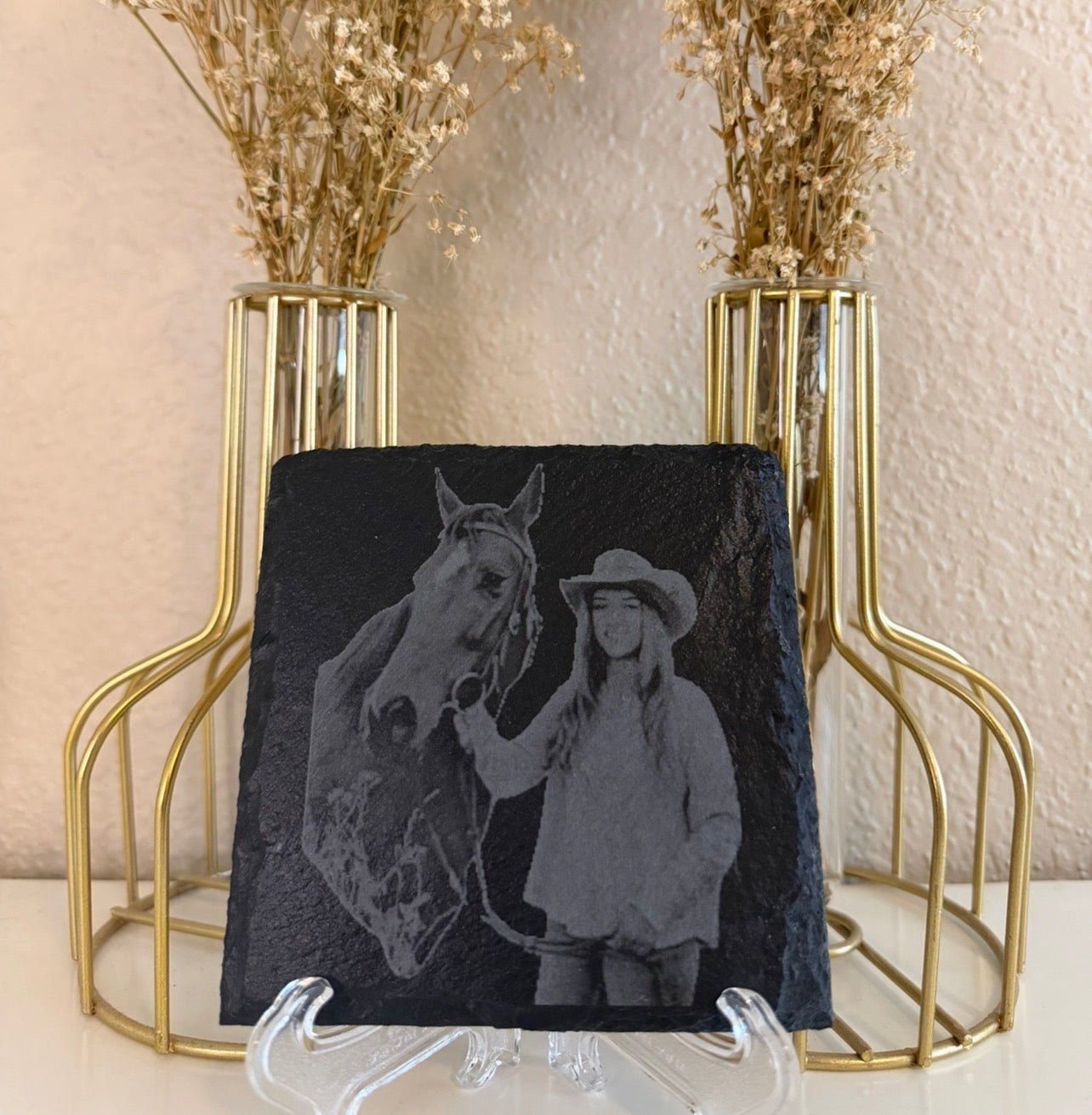 Personalized slate coaster