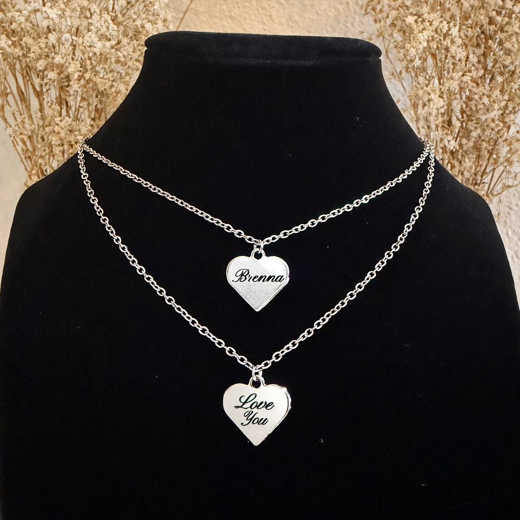 Personalized heart necklace