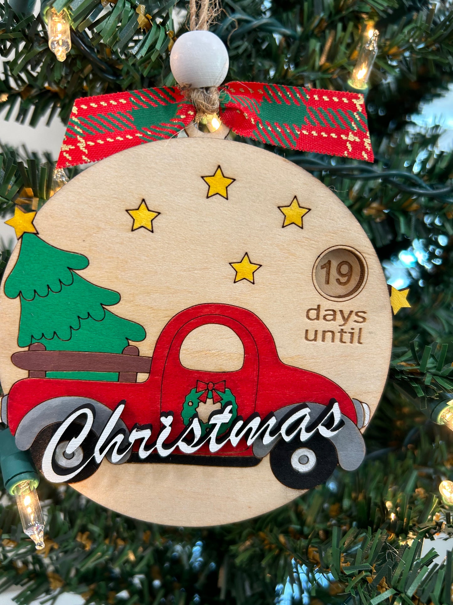 Countdown to Christmas truck ornament