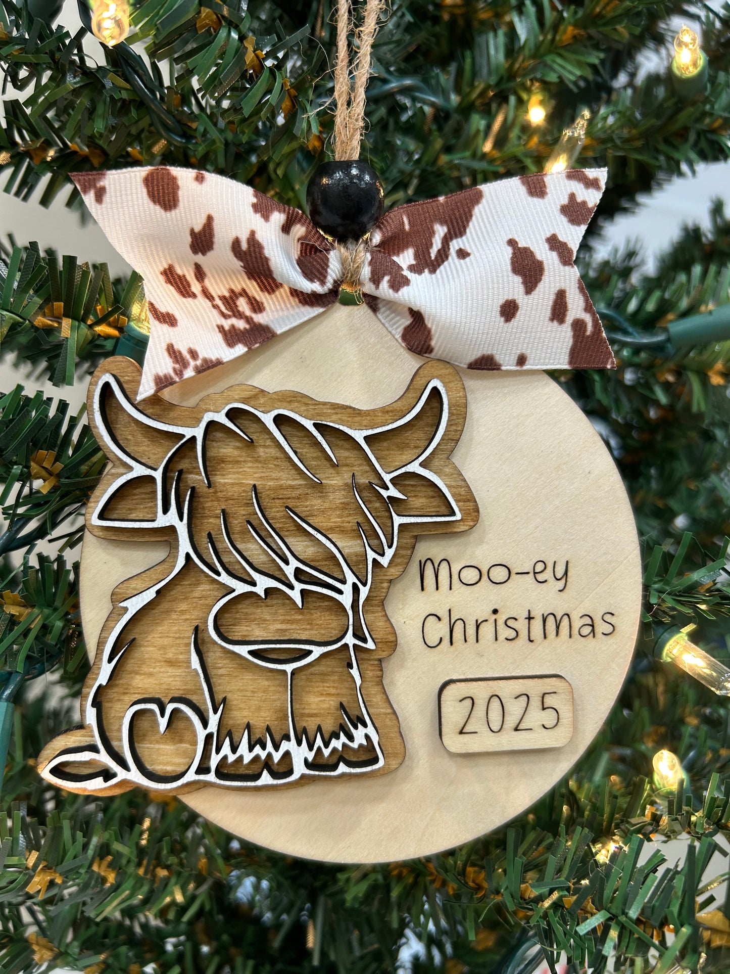 Moo-ey Christmas ornament