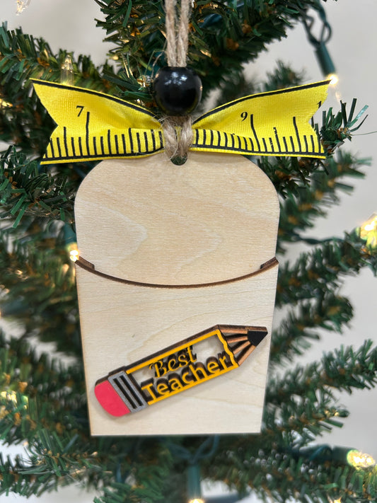 Best teacher, pencil gift card holder