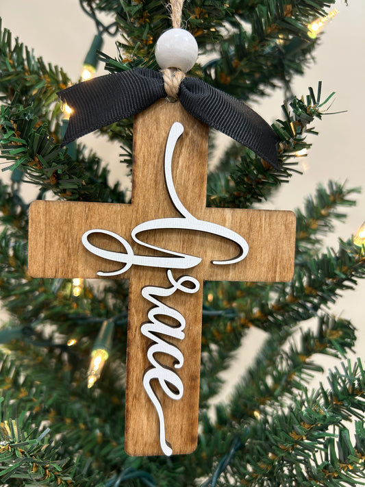 Grace cross ornament