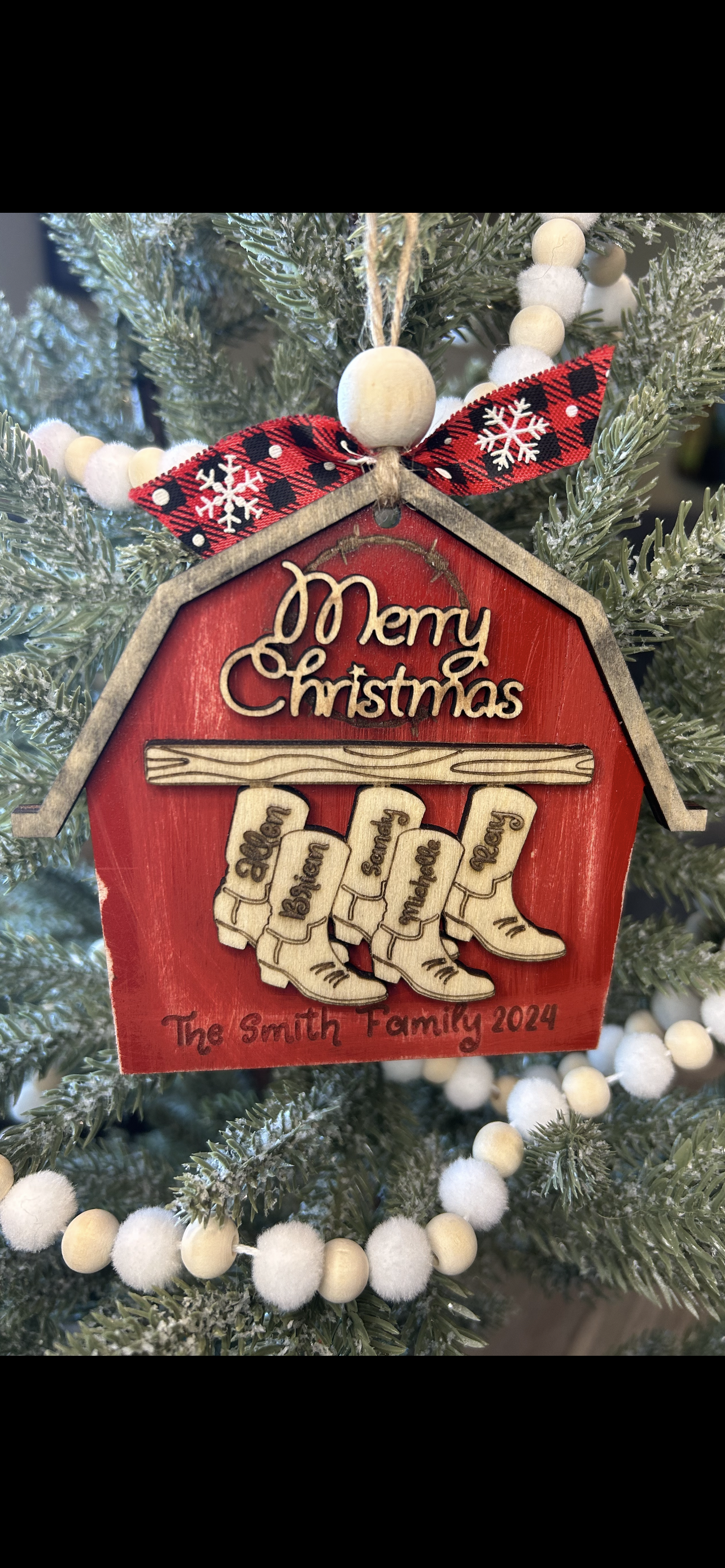 Western Boots & Barn Family Ornament