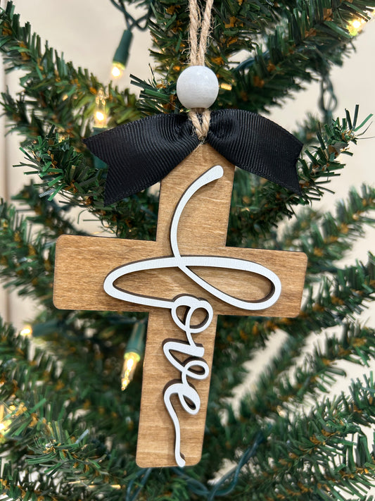 Love cross ornament