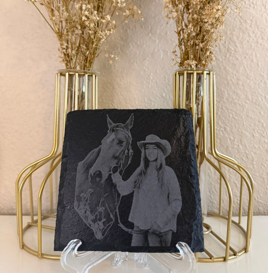 Personalized slate coaster