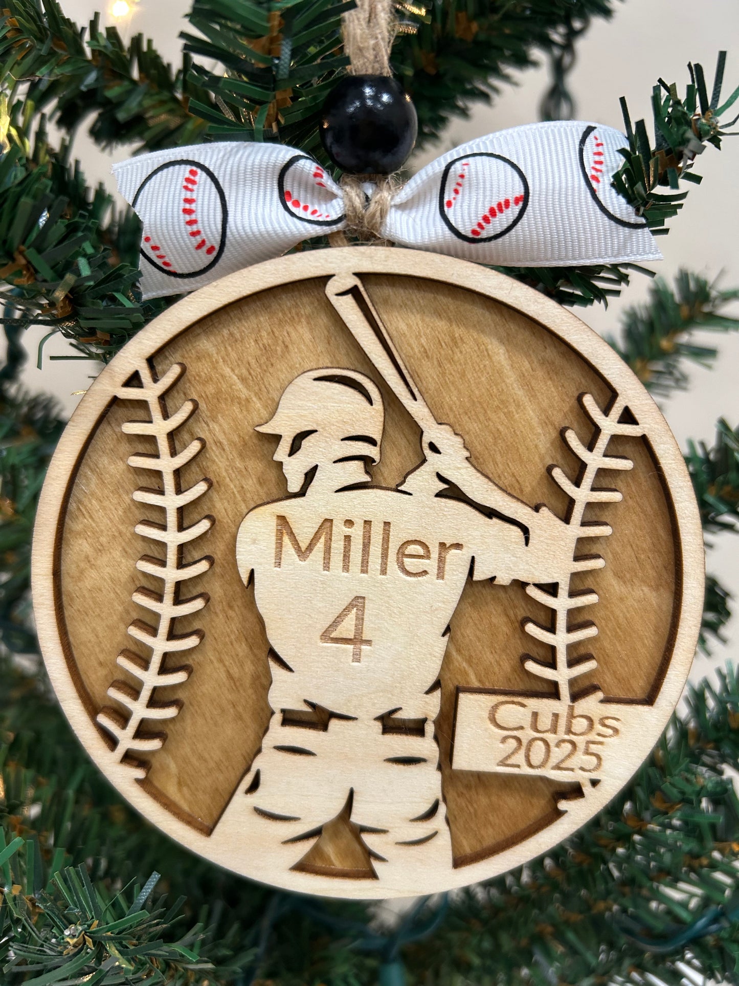 Personalized baseball ornament