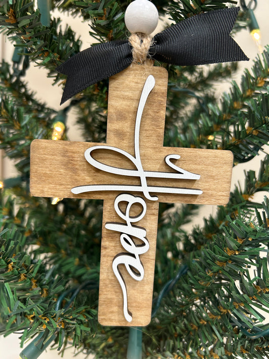 Hope cross ornament
