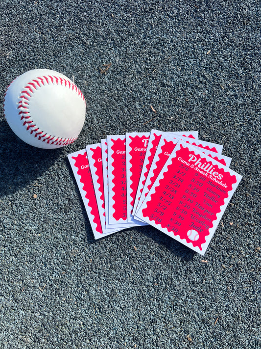 Sports game and snack schedule magnets