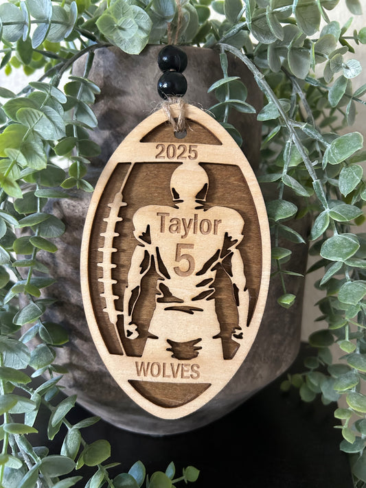 Football silhouette ornament