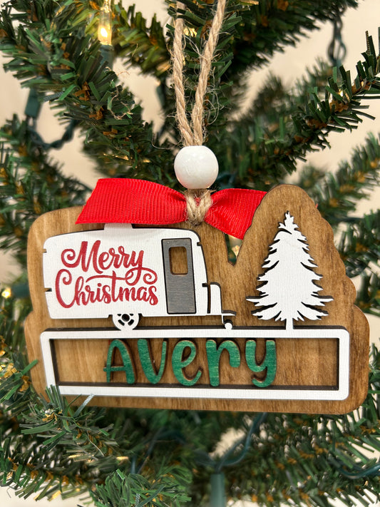 Personalized camper ornament