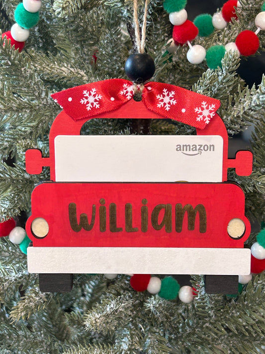 Truck Gift Card Holder Ornament