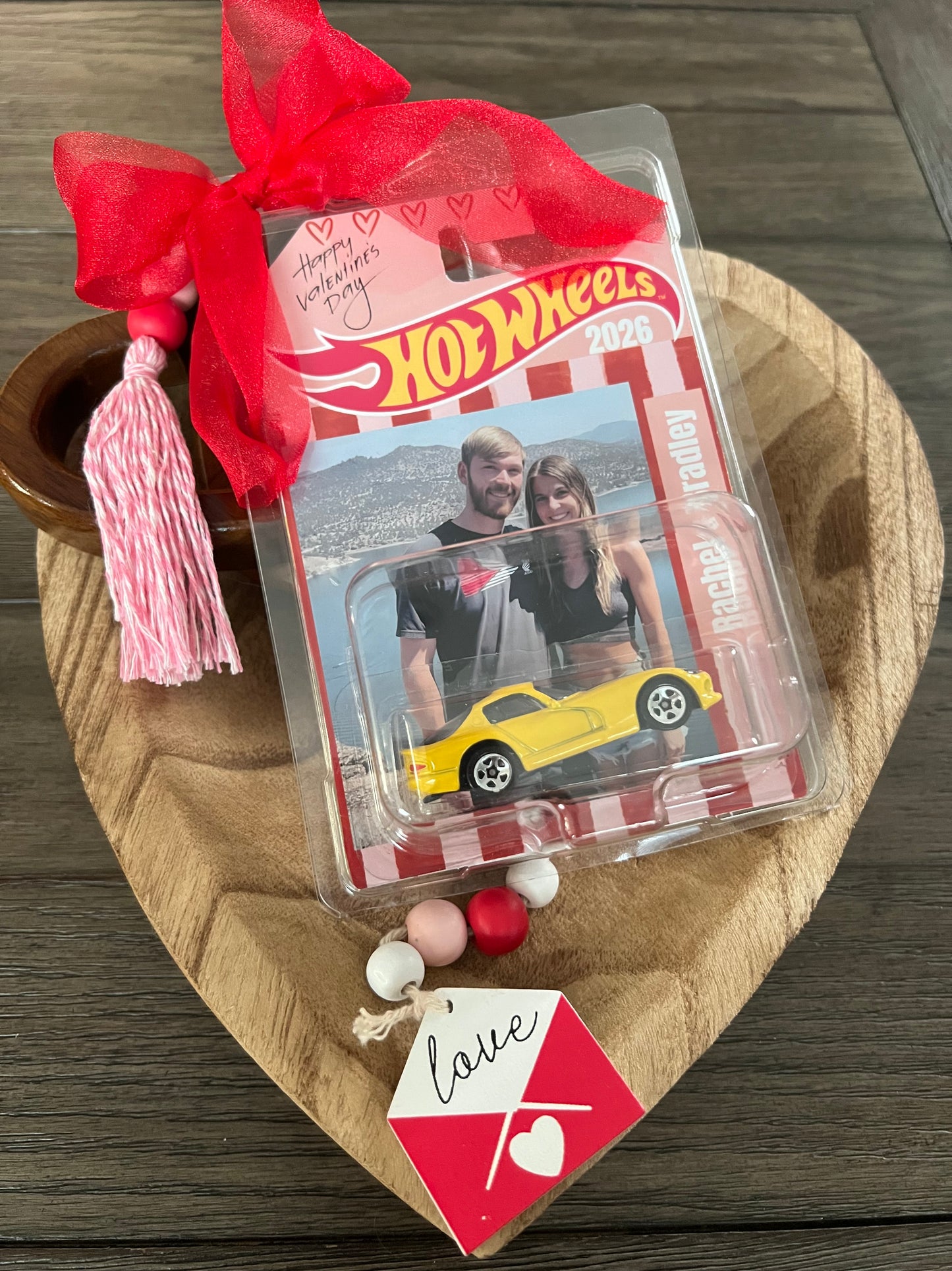 Personalized Valentines hot wheel car