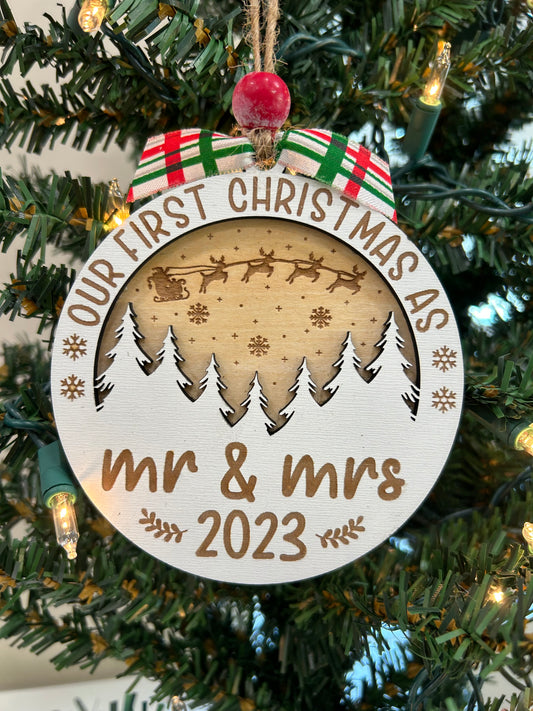 Our first Christmas as Mr. And Mrs. ornament