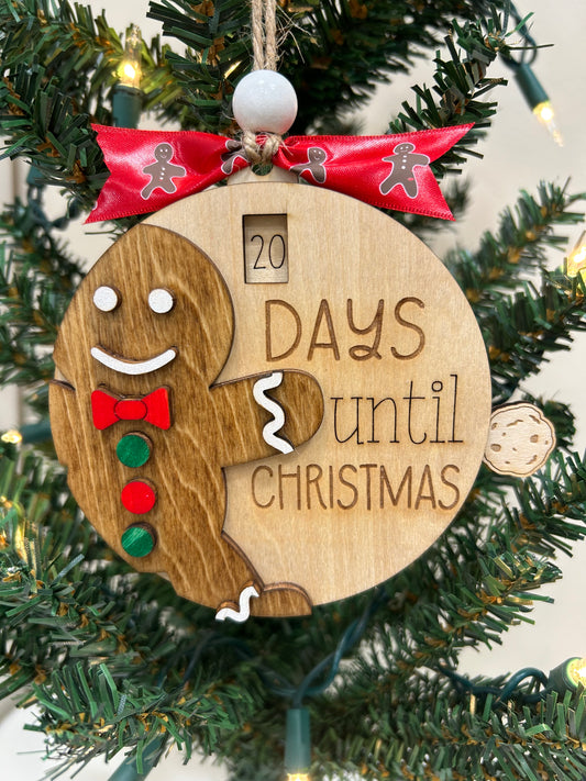 Gingerbread countdown ornament