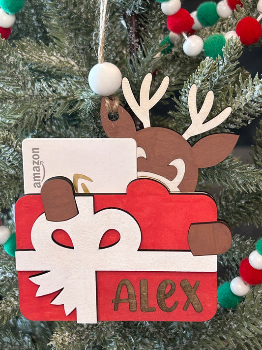 Raindeer Gift Card Holder Ornament