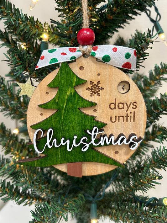 Christmas tree countdown ornament