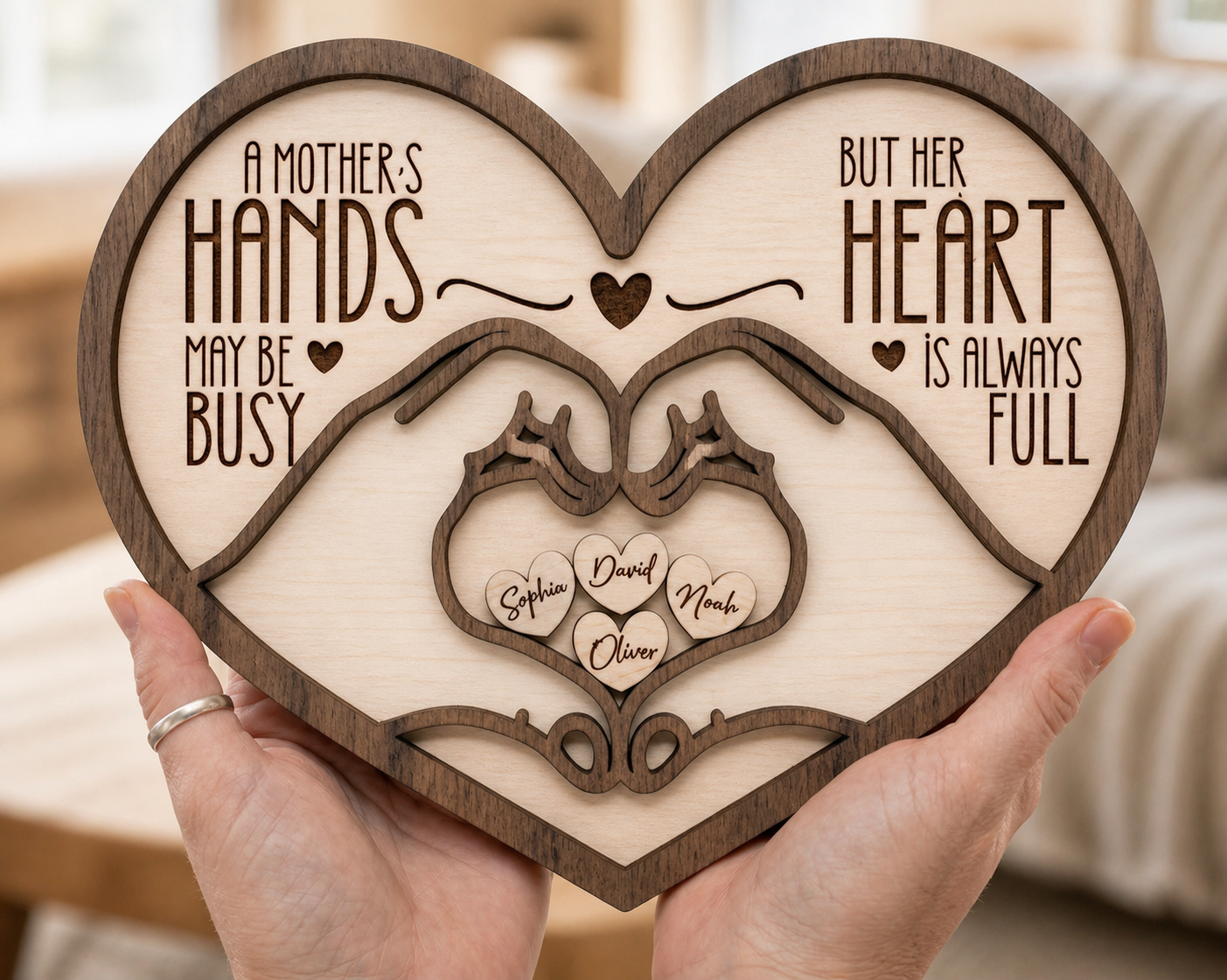 Laser, engraved mother’s plaque