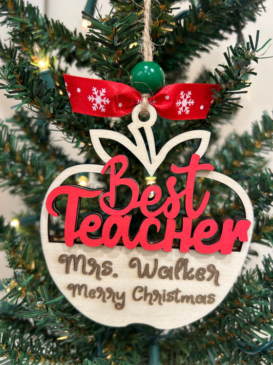 Personalized Best Teacher gift card holder